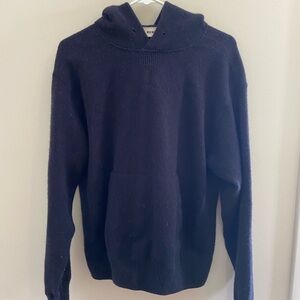 Buck Mason Black Knit Pullover Hoodie